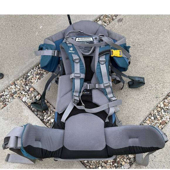 Deuter Kid Comfort 2 Aqua Blue Framed Child Carry Backpack Toddler Travel - Picture 3 of 11